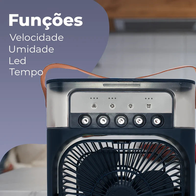 Ventilador Umidificador Portátil 3 em 1